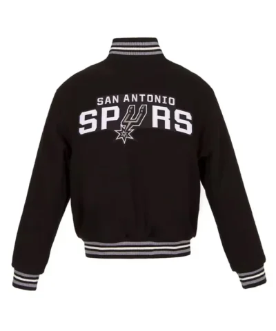 San Antonio Spurs Black Varsity Wool Full-Zip Jacket