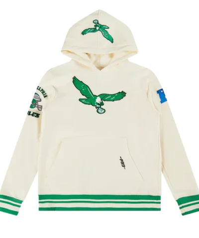 Philadelphia Eagles Cream Chainstitch Hoodie