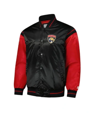 Global Series Florida Panthers BlackRed Full-Snap Varsity Jacket