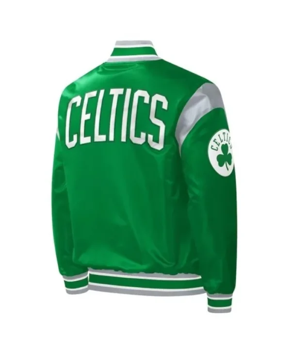Boston Celtics Force Play Kelly Green Varsity Satin Jacket