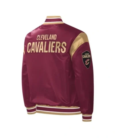 Shop Force Play Cleveland Cavaliers Full-Snap Varsity Satin Wine Jacket