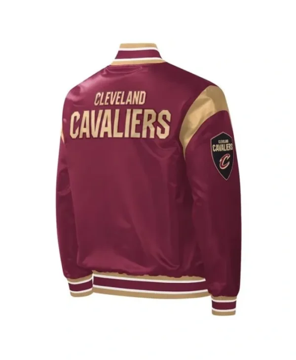 Shop Force Play Cleveland Cavaliers Full-Snap Varsity Satin Wine Jacket