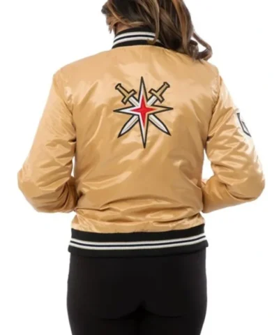 Shop Golden Knights Vegas GoldBlack Satin Jacket