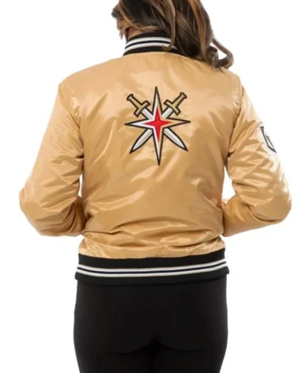 Shop Golden Knights Vegas GoldBlack Satin Jacket