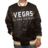 Shop Vegas Golden Knights GoldBlack Full-Snap Varsity Satin Jacket