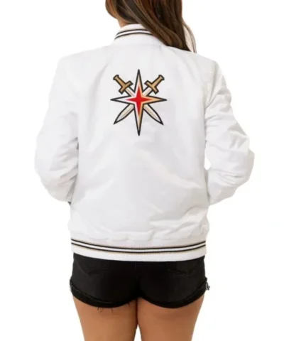 Golden Knights Vegas GoldBlack Golden Satin Jacket