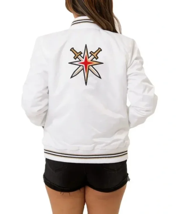 Golden Knights Vegas GoldBlack Golden Satin Jacket