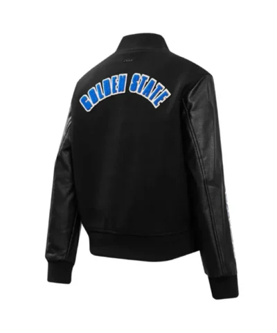 Golden State Warriors Classic Varsity Full-Snap Black Jacket