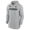 Nike Gray Dallas Cowboys Sideline Performance Long Sleeve Hoodie T-shirt