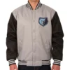 Poly Twill Memphis Grizzlies Full-Snap Gray and Black Jacket