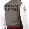 Toronto Raptors Gray and White Varsity WoolLeather Jacket