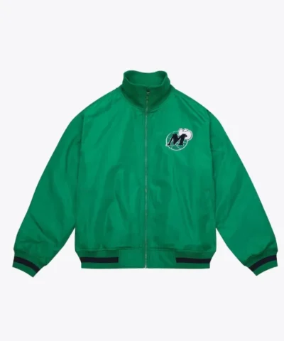 Dallas Mavericks Bomber Full-Zip Satin Green Jacket