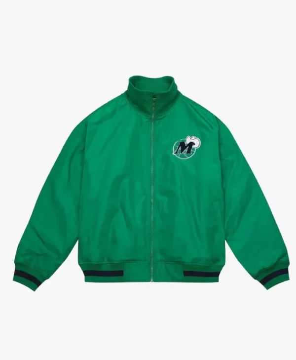 Dallas Mavericks Bomber Full-Zip Satin Green Jacket