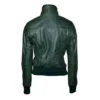 Women’s Green Bomber Leather Jacket