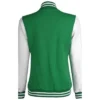 Women's Green and White Varsity Jacket