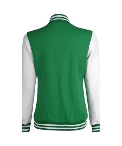 Women's Green and White Varsity Jacket