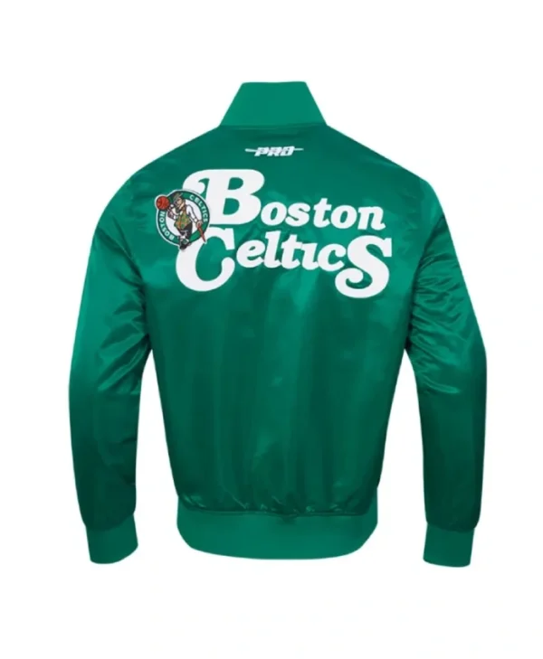 Boston Celtics Souvenir Full-Snap Satin Black Jacket