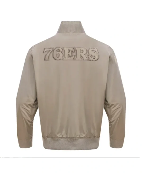 Shop Neutral Philadelphia 76ers Full-Zip Twill Cotton Jacket