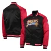 Hardwood Classics Philadelphia 76ers Black and Red Varsity Satin Jacket