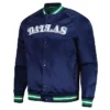 Dallas Mavericks Classics Full-Snap Satin Navy Jacket