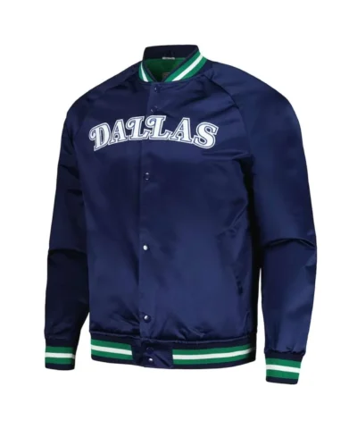 Dallas Mavericks Classics Full-Snap Satin Navy Jacket