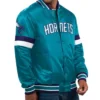 Charlotte Hornets Home Game Varsity Full-Snap Satin Teal Jacket