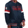 Navy Philadelphia 76ers Home Game Varsity Full-Snap Satin Jacket