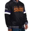 Phoenix Suns Home Game Varsity Full-Snap Satin Black Jacket