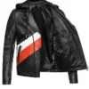 Hooded Leather Biker Jacket For Men
