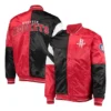 Houston Rockets Leader Color Full-Snap Satin BlackRed Jacket