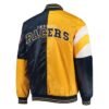 Pacers 75th Anniversary Leader Full-Snap Satin Gold and Navy Jacket
