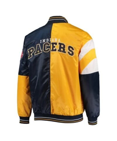 Pacers 75th Anniversary Leader Full-Snap Satin Gold and Navy Jacket