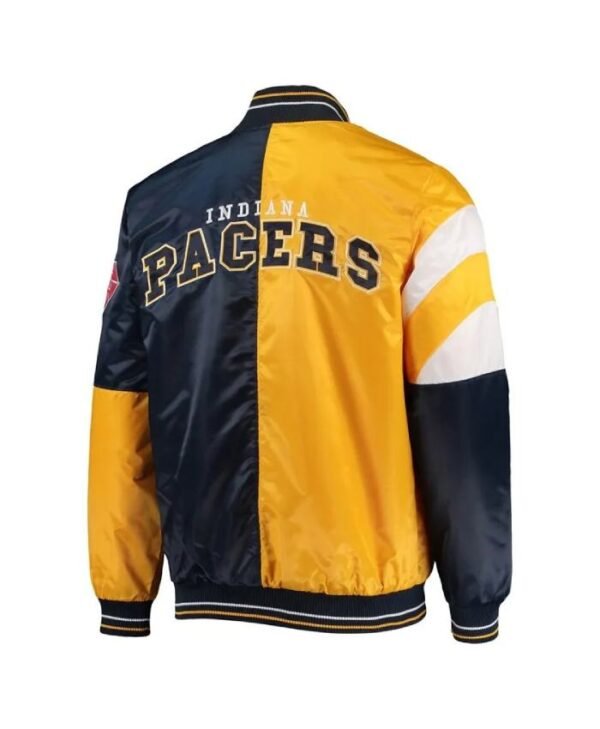 Pacers 75th Anniversary Leader Full-Snap Satin Gold and Navy Jacket