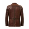 Italian Brown Leather Blazer For Mens