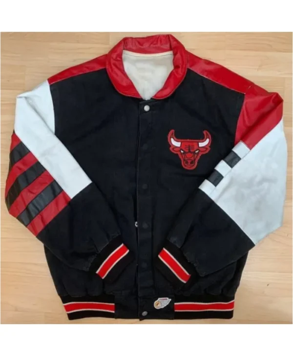 90’s Jeff Hamilton Chicago Bulls Black Vintage Varsity Jacket