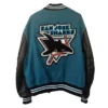 1990’s Jose Sharks Teal Blue and Black Varsity Jacket