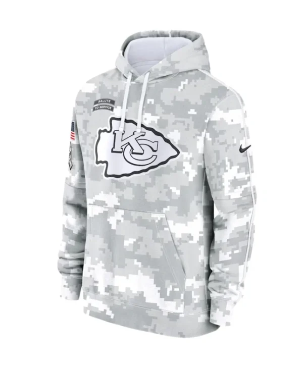2024 Kansas City Chiefs Arctic Camo Salute to Service Hoodie