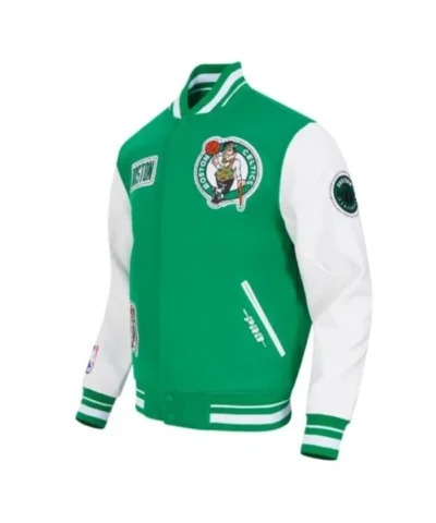 Boston Celtics Diy Pick Stitch GreenWhite Jacket