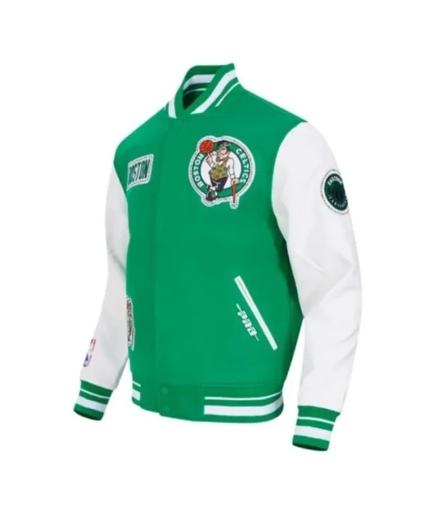 Boston Celtics Diy Pick Stitch GreenWhite Jacket