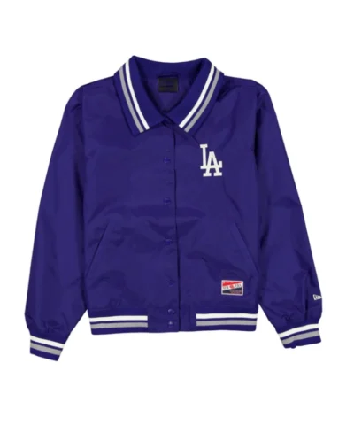 Womens LA Dodgers Throwback Satin Jacket
