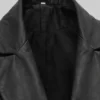 Lapel Collar Leather Black Blazer For Womens