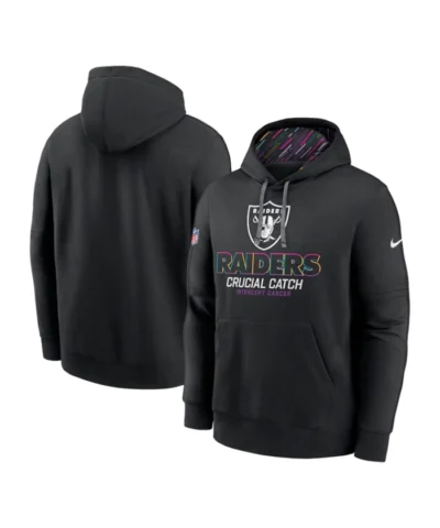 Shop Black Las Vegas Raiders 2024 NFL Crucial Catch Club Pullover Hoodie