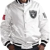 Las Vegas Raiders White Fill Satin Jacket