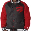 RedBlack Toronto Raptors Lead Off Hitter Full-Snap Satin Jacket