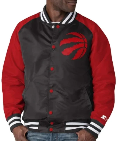 RedBlack Toronto Raptors Lead Off Hitter Full-Snap Satin Jacket