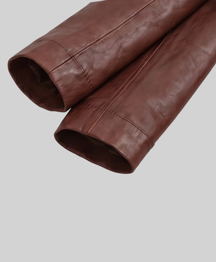 Leather Brown Blazer For Womens