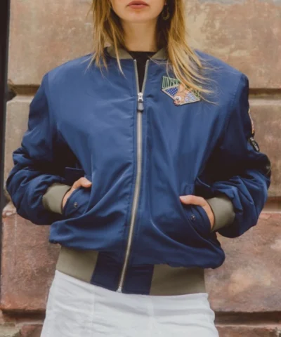 Resident Evil Leon Kennedy Blue Bomber Jacket