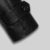 Long Leather Belted Trench Coat For Mens Cuffs