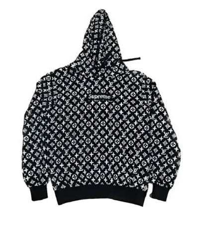 Louis Vuitton x Supreme Box Logo Pullover Red Hoodie