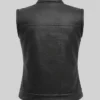 Mandarin Collar Leather Vest Womens